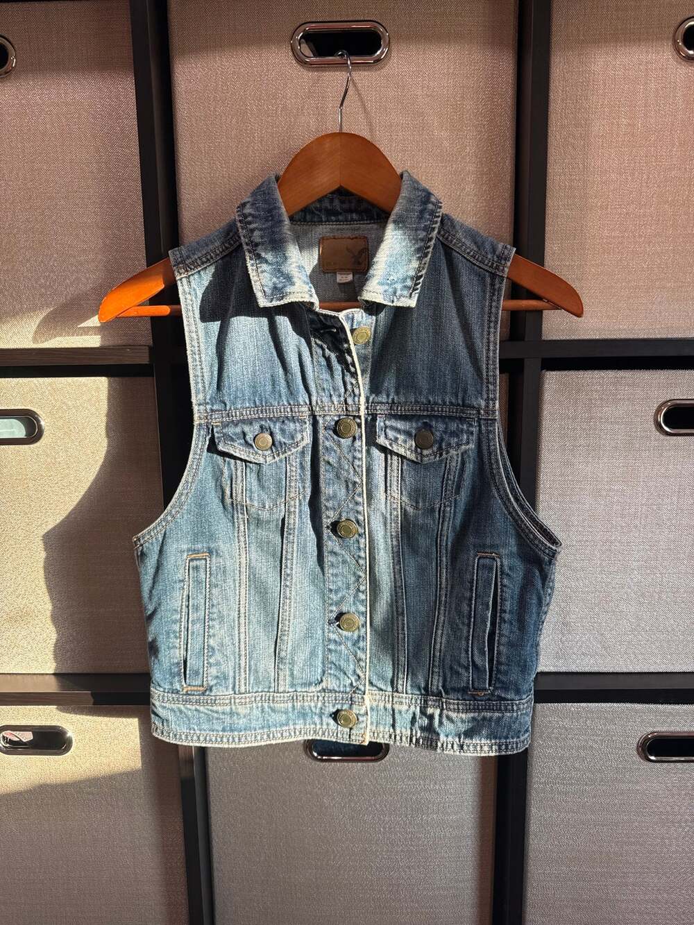 American Eagle Jean Vest Jacket Women's Size M